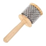 QUARKZMAN Holz Cabasa Percussion 2.4" Musik Handshaker Musikinstrument Mit Metallperlen Für Band Musikunterricht Party Auftritt (Holzfarbe)