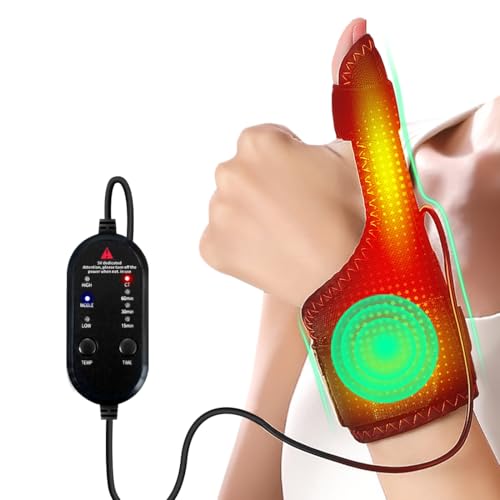 Hand Massage Heating Pad, Can Relieve Pain, Suitable for Mouse Hands, Tenosynovitis, Wrist Heating Pad, Adjustable Vibration and Heating Settings, Office/Home Hot Compress Tool (Black)