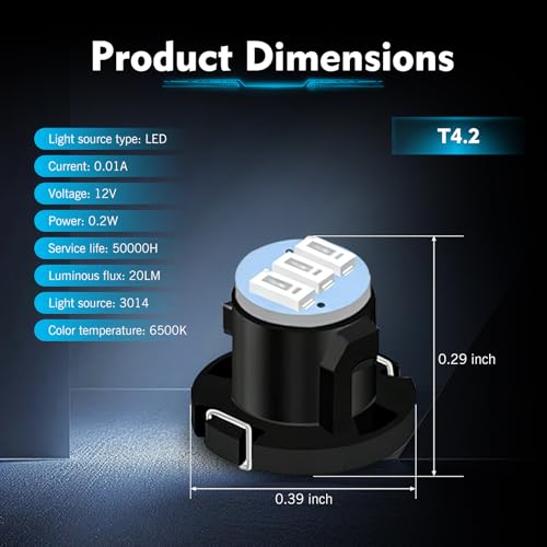 Kit 10 Lámparas LED para Control de Clima Auto 12V Azul miniatura 2