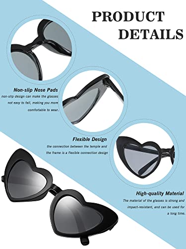 Flutesan 15 Pairs Heart Shaped Sunglasses Vintage Cat Eye Sunglasses for Bachelorette Party Supplies3