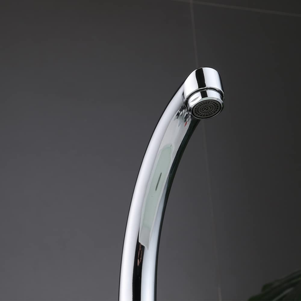 Wasserhahn Mit Thermostat, Waschtischarmatur, Messing Badarmaturen Küchenarmatur Drehgriff Mischbatterie Mischbatterie Thermostat Zweigriff für Küchen Bad Spüle Silber