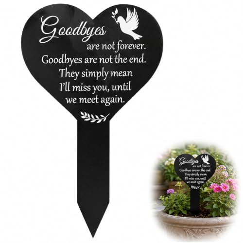1 PCS Memorial Plaques for Graves Heart-Shaped Garden Grave Plaques Outdoor Memorial Marker with 12.5 cm Width and 20 cm Height Dimensions for Anniversary Commemoration
