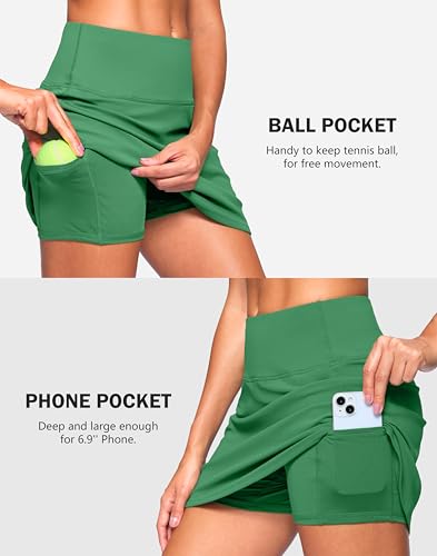 Image of SANTINY 13.5 inch /15 inch Skorts for Women with 2 Pockets High Waisted A Line Casual Pickleball Golf Skort Athletic Tennis Skirt