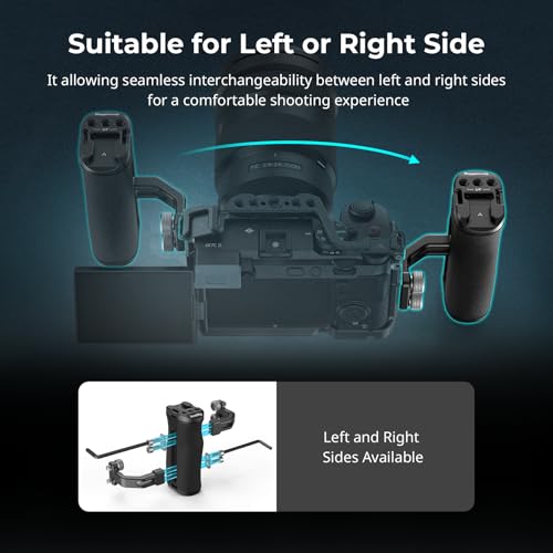 Image of SmallRig Mini Side Handle with 1 /4 inch -20 Screws for Camera Cage, Up and Down Adjustable, for Left or Right Hand, Ergonomic Camera Handle with Built-in Cold Shoe and Threaded Hole - 4756