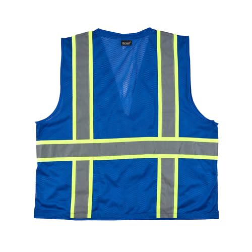 Image of Restaurantware Reflective Safety Vest 20 Count 29.213 x 30.315 Inches High Visibility Multi-Pocket Zipper Front Safety Vest