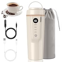 Auto Wasserkocher 500ML, 96W 12V Reisewasserkocher Klein USB Wasserkocher Auto 4 Temperaturen Für Autoreise, 316 Edelstahl, Automatisches Schließen, For Tee, Kaffee(Milk white)