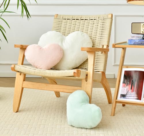 Petrella Throw Pillows Heart Pillow Cute Fuzzy Pillows For Bed Livingroom Home Decor Cushion Decorative Aesthetic Preppy Pillows White,Small 13 Inchx10 Inch thumb #4