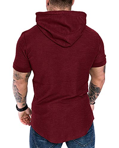 Image of Lexiart Mens Cotton Hoodies Pullover Sport Muscle Workout Shirts