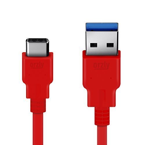 Orzly USB 2.0 Type C (USB-C) to Type A (USB-A) RED Cable (1M) for use with OnePlus 2, Nokia N1 Tablet, Lenovo Zuk Z1, and Other Type-C Supported Smartphones & Tablets