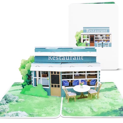 BIROYAL Pop Up Karte Geburtstag Restaurant, 3D Geburtstagskarte oder Geldgeschenk zum Essen gehen, â€¦ – Miniatur