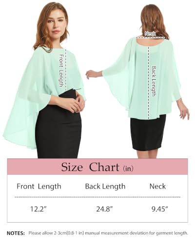 Image of Women Shawl and Wraps for Evening Dress Chiffon Cape Sheer Poncho Cover Up