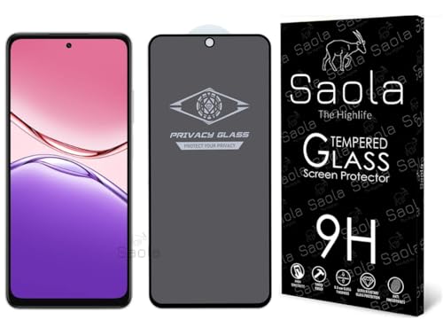 Image of Saola Ultra Privacy Tempered Glass For Oppo A5x 5G (PACK OF 1) with Free Installation Kit. Full screen Coverage. Free Replacement If Received Damaged - 6.67 inch