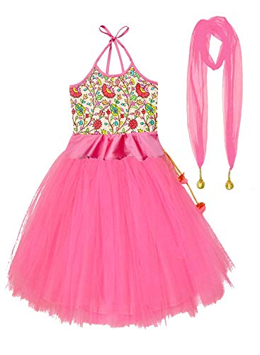 Image of A.T.U.N. Girls' Regular Fit Lehenga Choli (GLHG KSG AMB Yellow 4-5 Years)