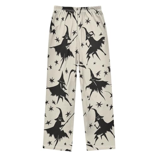 ZZXXB Witch and Star Boys Long Pants Soft Trousers Elastic Waist Kids Lounge Bottoms with Pockets S-XL2