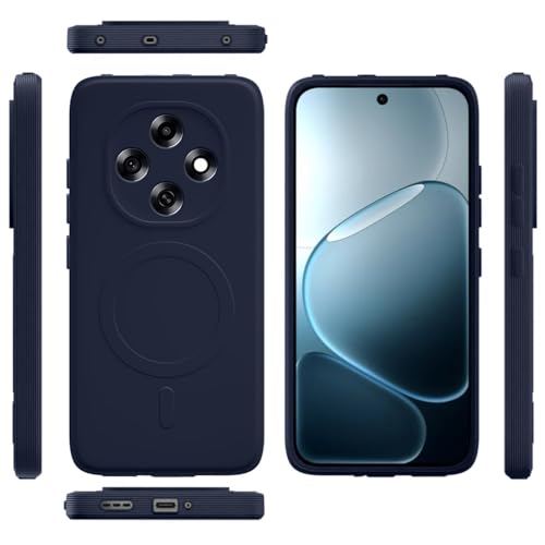 Image of Casotec Back Cover for Oppo F31 Pro 5G | MagFit Ring Design (Non-Magnetic) | Shockproof Protection | Anti-Slip Grip | Raised Camera Edges | Slim Protective Case for Oppo F31 Pro 5G (Steel Blue)
