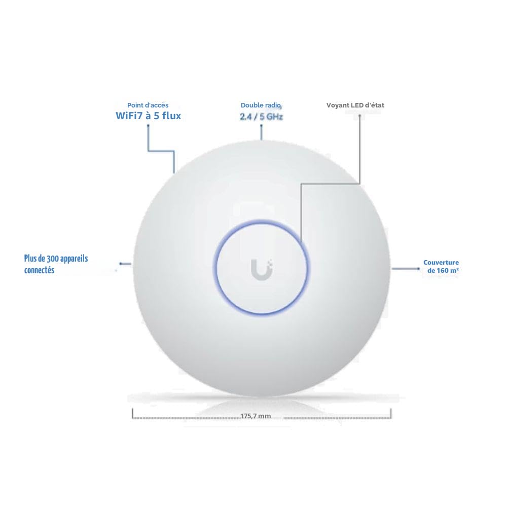 Ubiquiti UniFi U7 Long-Range Access Point WiFi 7 Dual-Band 7300Mbps PoE Blanco