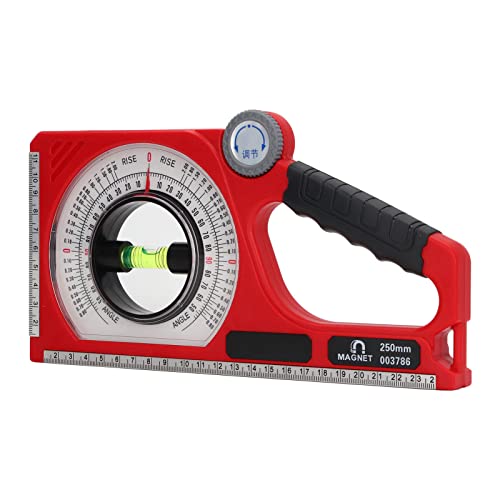 Angle Finder Tool Inclinometer, Clear Scale Easy Adjusting Angle Gauge Angle Locator Roof Pitch Tool Magnetic Angle Finder for Slope
