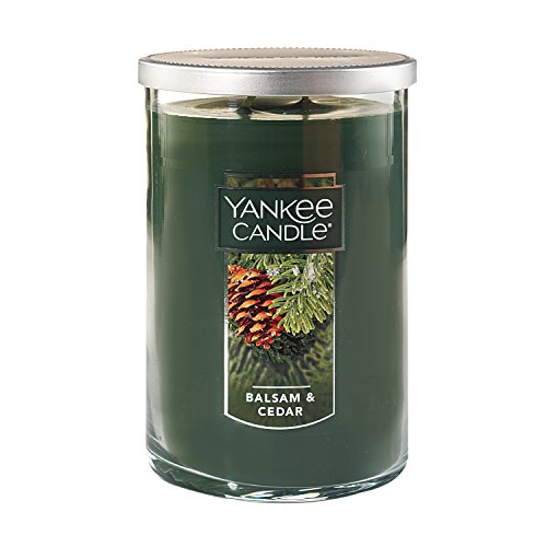Yankee Candle Balsam & Cedar Scented, Classic Large 22oz Dual-Wick Tumbler Candle, Over 75 Hours Burn Time, Ideal for Holiday Season