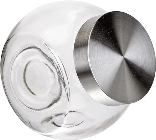 Solty Tarro de Cristal 2100 ml con Tapa de acero sin Rosca - Almacenamiento de Galletas y Aperitivos en Cristal Transparente con Dos Posiciones (2100 ml)