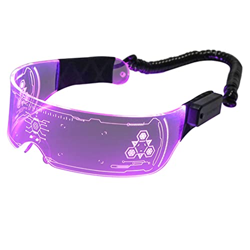Futuristic LED Visor Glasses USB Rechargeable 7 Colors 4 Modes Light Up Flashing Glasses Monoblock Shield For Party4