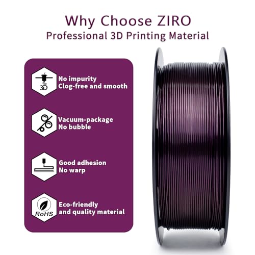 Image of Ziro Shiny Sparkle PLA Filament with Finer Glitter,Shining 3D Printer PLA Filament 1.75mm,Mystical Series 1kg /2.2lbs Spool,Dimensional Accuracy + /- 0.03mm,Fit Most FDM 3D Printers,Midnight Purple