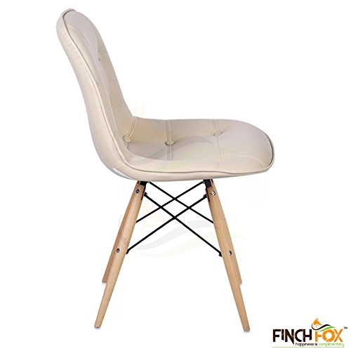 Finch Fox Eames Replica Cushioned Dining Chair Cafe, Side, Accent (Beige) Color