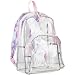 Eastsport Clear Backpack, Fully Transparent with Padded Straps, Clear/Rose Sand Pink/Geo Print