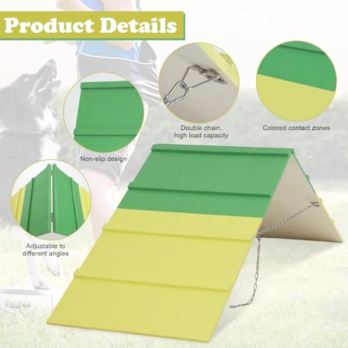 WHXGG Dogs Agility A-Frame 74.8 x 18.9 Inch Dog Climbing Frame Non-Slip Dog Agility Training Equipment Dog Agility Equipment for Dog Agility Course Equipment for All Breed Dogs Outdoor Park, Backyard