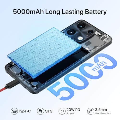 UMIDIGI Note 100 Unlocked Phones,Android 14 NFC Cell Phone,12(6+6) GB+128GB/ TF 1TB, 6.8''HD+120Hz Display,50MP Camera, 5000mAh+20W Fast Charge,Dual SIM Android Phones,Face ID+Fingerprint Unlock,GPS