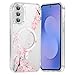 Saqmkil Handyhülle Magnetische für Samung Galaxy S25 FE 5G 6,7" Hülle,Aesthetic Muster Blumen Mädchen Case Kompatibel mit MagSafe, Weich Silikon Stoßfeste Schutzhülle für Samung S25 FE, Rosa 04