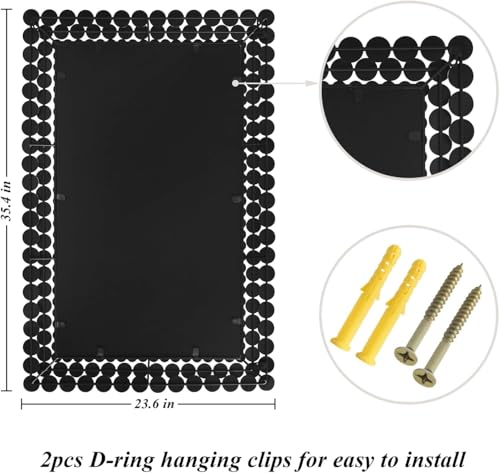 Image of Bathroom Vanity Mirrors for Over Sink, 24x36 Inche Bedroom Mirrors for Wall, Wall Mirrors Decorative for Living Room, Decorative Mirror for Decor, Entryway Wall-Mounted Mirrors