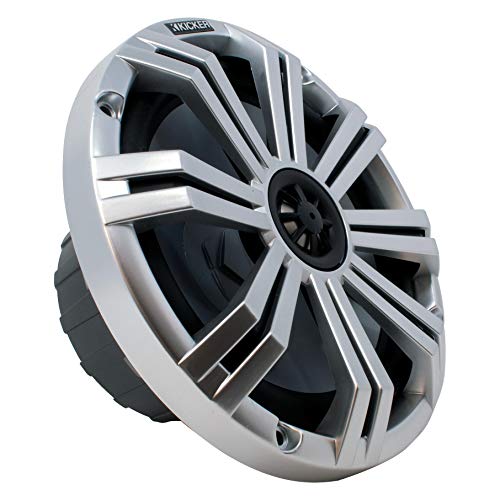 Image of KICKER 8 inch BlackSilver Wake Tower LED Marine Speakers 1-Pair