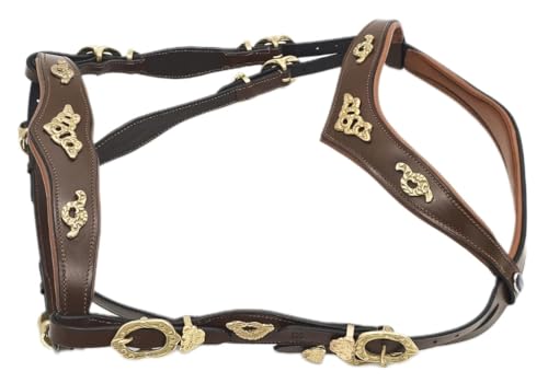 Tysons Breeches Hundehalsband Leder ‚Wave‘ – Schwarz, Wellenförmig Mit Sonnen-Conchos | Größe L/XL, Weich Unterlegt, Fest Vernäht