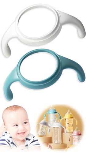 parabito22 哺乳瓶 持ち手 母乳実感 ピジョン 哺乳瓶カバー Compatible for Pigeon (ホワイト×グリーン)