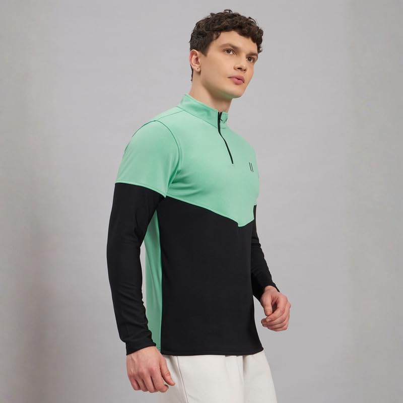 Image of ATICX Polyester Full Sleeve Compression High Turtle Neck Sports Jersey T Shirt for Men - Quick Dry Fit Gym Workout Top for Running, Swimming, Training, Cycling, Football, Badminton