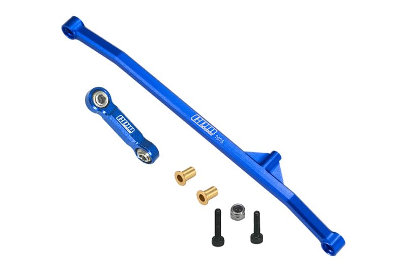 Aluminum 7075 Steering Tie Rod & Drag Link for Losi 1/18 Mini LMT 4X4 Brushed Monster Truck RTR-LOS01026 Upgrade Parts - Blue