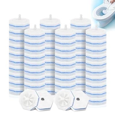64Pcs Disposable Toilet Wand Refills for Clorox, Toilet Bowl Cleaners Scrubber, 5X Cleaning Exclusive Upgrade Formula Disposable Toilet Bowl Wand Refills Replacement Cleaner Brush Heads