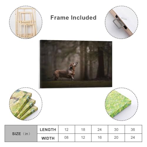 Impression sur toile teckel pour décorer la chambre à coucher