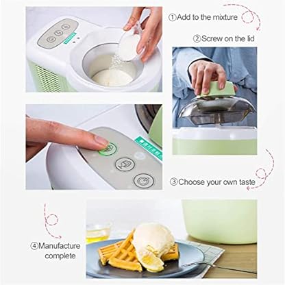 ATAAY Thermoelektrische Automatische Selbstgefrierende Eismaschine Soft & Hard Serve 600ML Gelato Sorbet Frozen Yogurt,Rosa (Grau) (Grau) – Bild 7