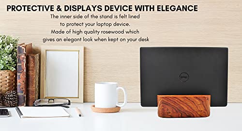 Soporte vertical de madera para laptop con ranura ancha miniatura 4