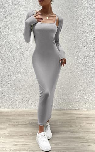 Image of Women's 2 Piece Outfits Slip Bodycon Maxi Dress Club and Night Out Dress