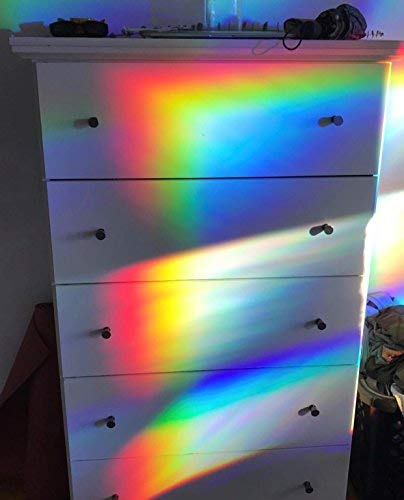 Rainbow Symphony- Rainbow Suncatcher Window Film, Spectra Star Patterned Window Clings, 24" X 36" Panel, Made In Usa #TOP1