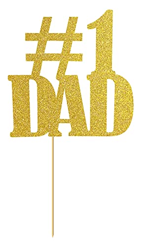 Image of Happy Birthday dad cake topper-Number One #1 Dad Cake Topper, best dad ever cake topper