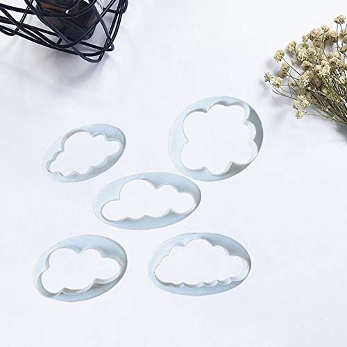 Wimagic 5x Cookie Cutters Set Plastic Cloud Mould DIY Biscuit Mold Bakeware Cutter for Fondant Dough Sugarcraft Pastry Cake Decoration