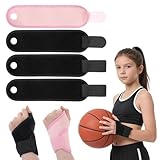 Quilax 4 Stück Handgelenkbandage Kinder, Elastische Verstellbare Fitness Handgelenkbandage, für Jungen und Mädchen, für Fitness, Sport & tägliche Aktivitäten