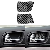 NVCNX Real Carbon Fiber Compatible with Infiniti G35 G37 G25 Q60 Q40 2007-2015 S X Coupe Convertible Car Accessories Interior Trim Inner Door Pull Bowl Cup Trim Cover Sticker Black