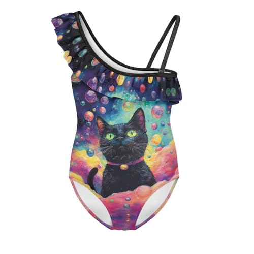 Image of Girls One Piece Swimsuits Size 3-14 Trendy Ruffle Bathing Suit Casual Hawaiian Summer Beach Swimwear