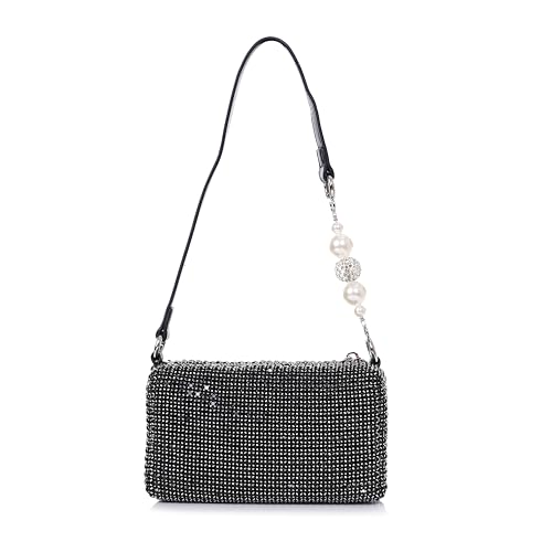 Image of Rhinestone Crossbody chain sling Bag for women Evening Clutch Handbags for Girls trendy Ladies crystal Glitter Purse Wallet for Party Wedding.