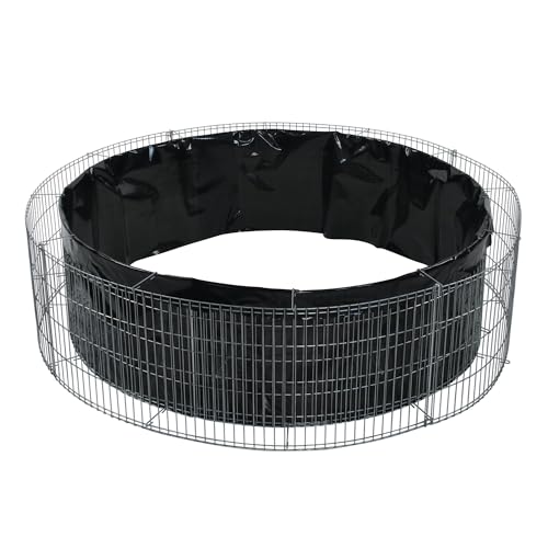 bellissa - Gabionen-Hochbeet rund Durchmesser 146cm außen 126cm innen, Höhe 40 cm - Feinmaschige Gabionenkörbe befüllbar - Witterungsbeständiges Gabionen-Hochbeet - DIY-Bausatz inkl. Trennfolie (L)