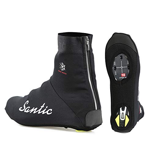 SANTIC Cycling Shoe Covers for Men Cycling Overshoes Windproof Thermal Road Bike Cycle Shoes Cover Warm Protector Fleece Inside or not as You Wish Baltic